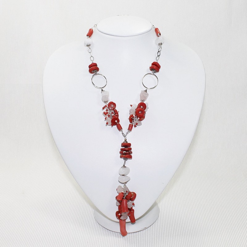 Coral disc necklace